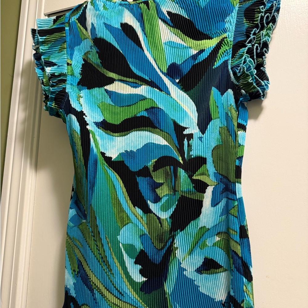 DKNY Vibrant Blue and Green Blouse - Picture 3 of 4